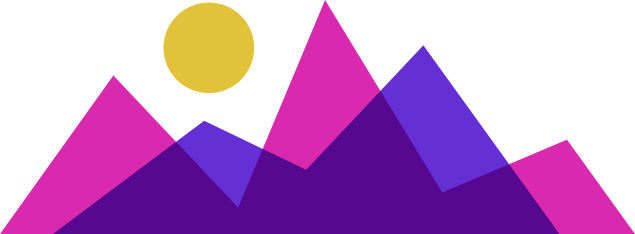 Simple vector illustration of mountains and sun